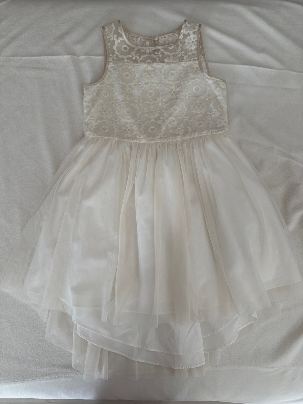 Ivory Lace Bodice Tulle Party Dress for Girls